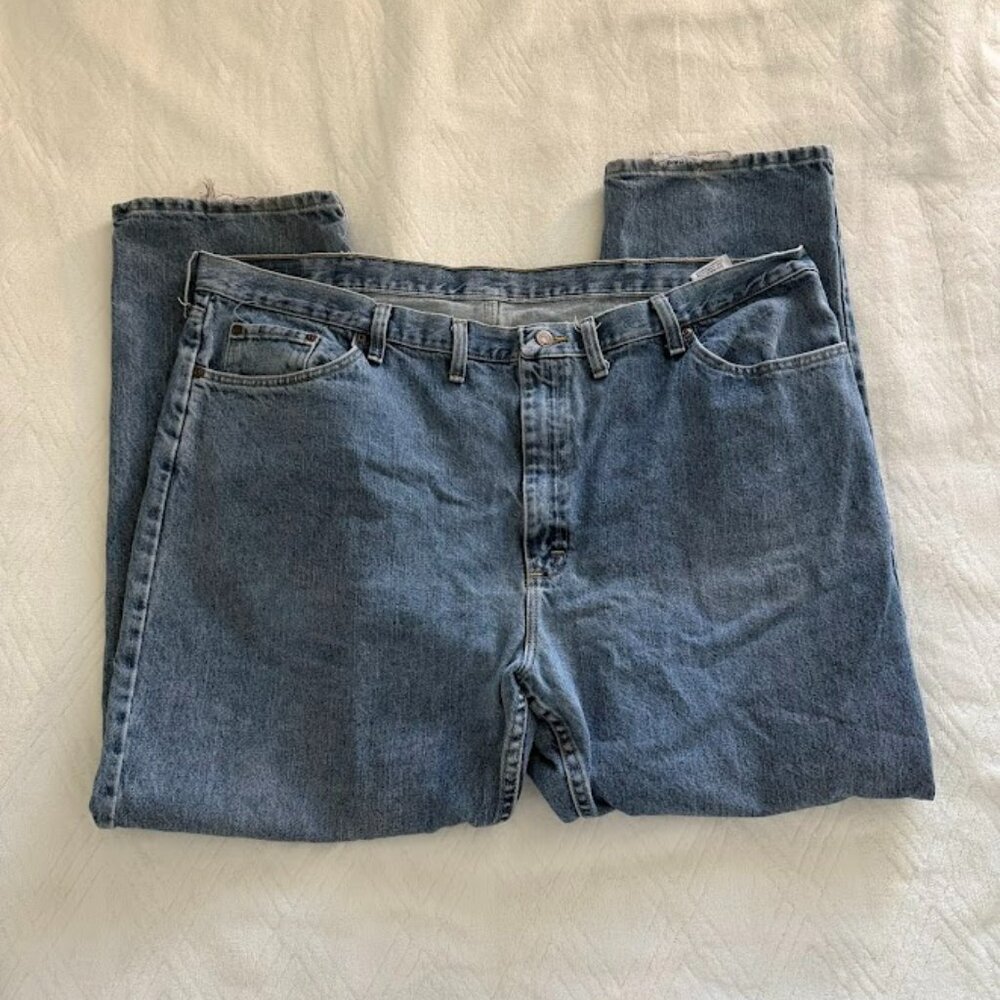 Wrangler Men's Jeans 46x30 Regular Fit Denim Blue Work Casual